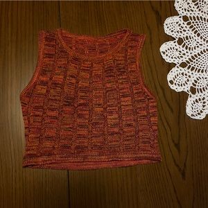 Shein Cropped Knit Orange Top